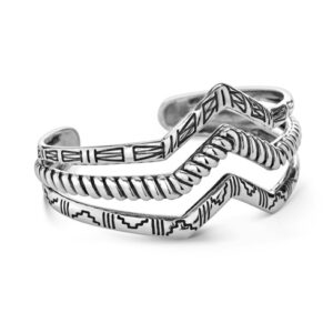 sterling silver chevron cuff bracelet