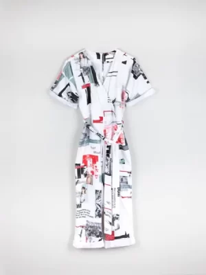 Sustainable Eco Dyed White Printed Jumpsuit