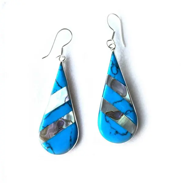 Abalone & Turquoise Earrings - Image 2