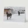 Horses In Snow Holiday Greeting Cards